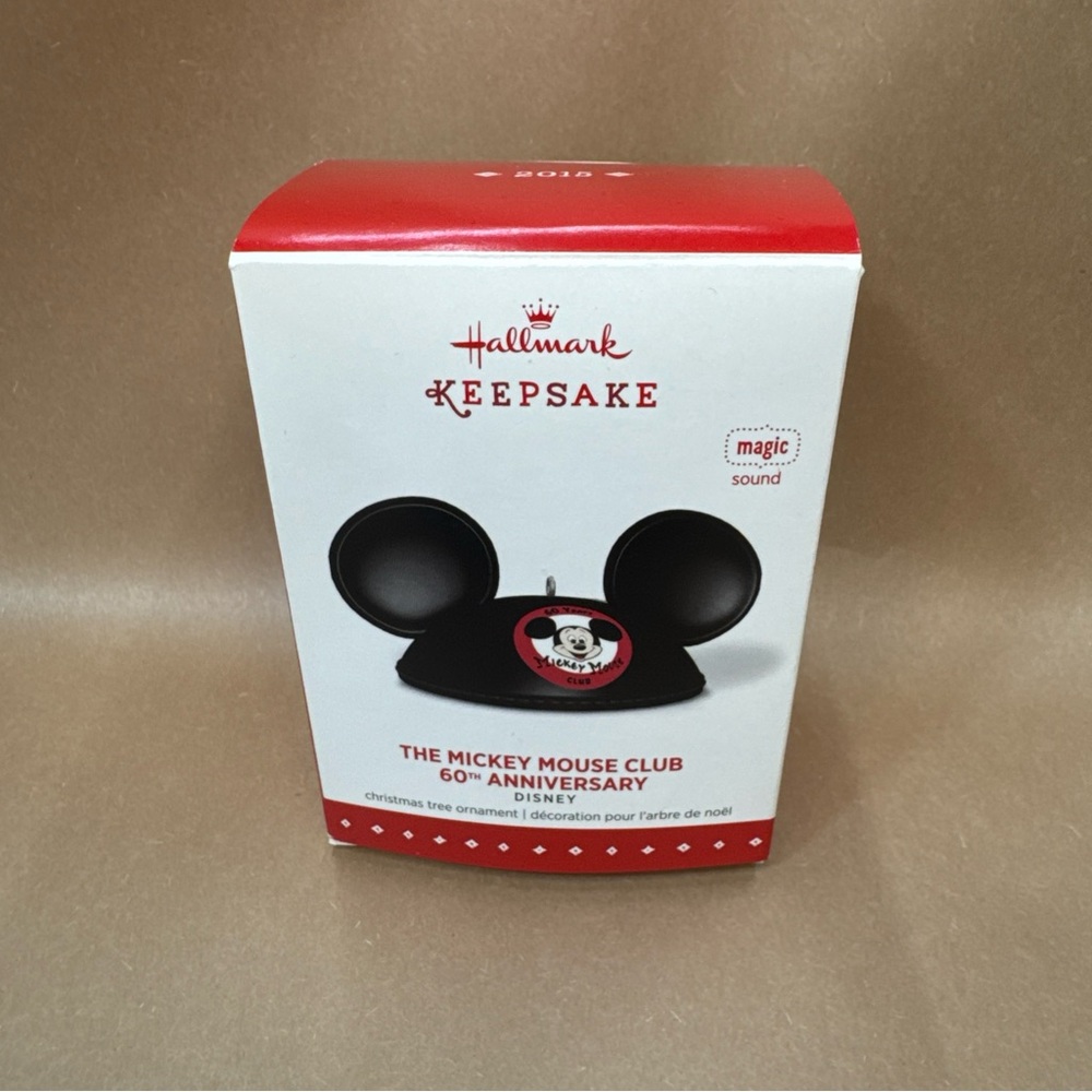 NIB Hallmark Disney 2015 The Mickey Mouse Club 60th Anniversary Hat Ornament
